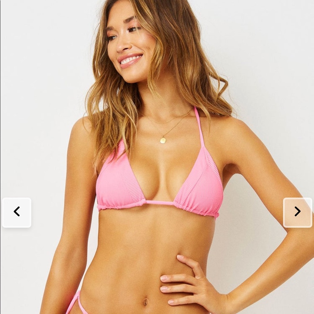Frankies bikinis ribbed triangle bikini top